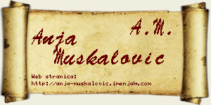 Anja Muskalović vizit kartica